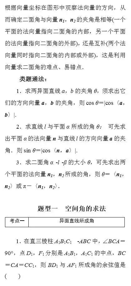 高中数学掌握这几个方法，空间向量解立体几何这么简单！