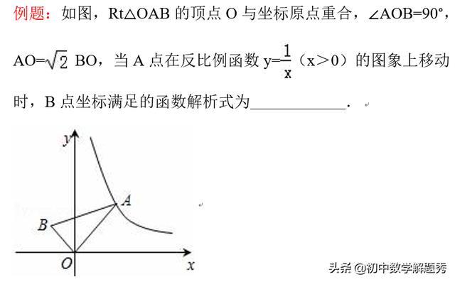 初中数学：“一线三等角”模型速解一道反比例函数题