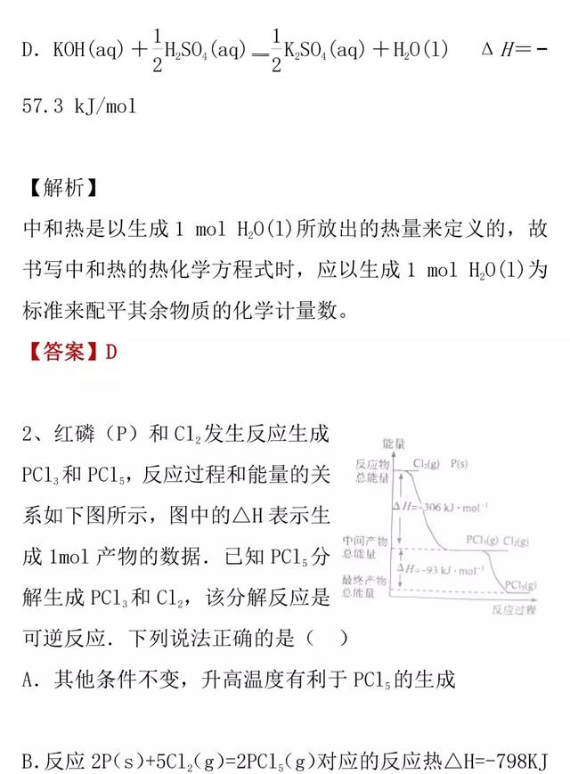 2019高考化学重点梳理：热化学方程式和盖斯定律的应用难点详解