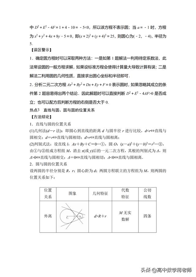 直线与圆知识点与经典例题讲解