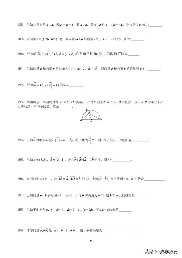 高中数学必修4填空题通关265题，60页附答案解析