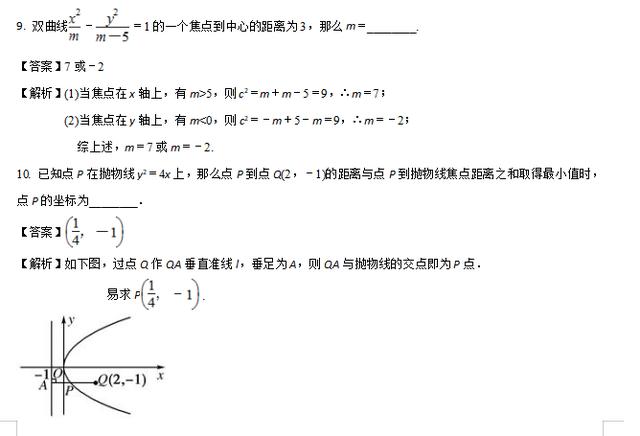 高考指导：圆锥曲线-------查缺补漏试题