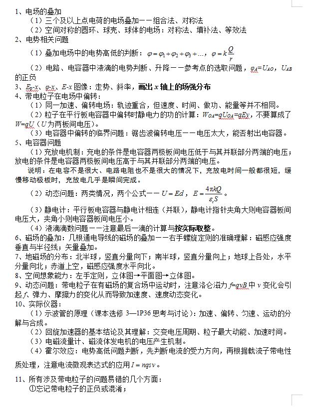 高中物理易错必抓得分点汇总！难得“神”资料，刷完必高分！