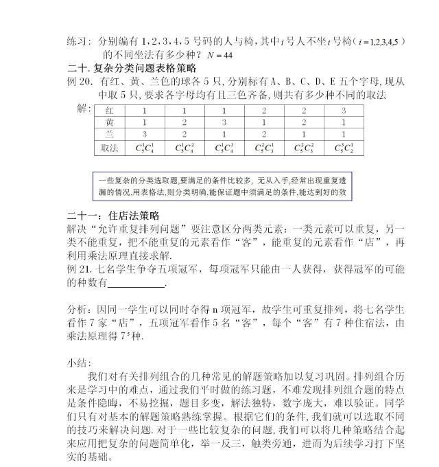 高考数学排列组合难题21种方法