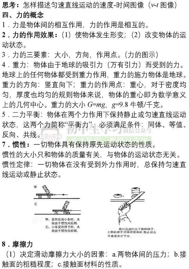 2019中考物理各章节重点知识总结 | 把这些背会就行了, 很有用！