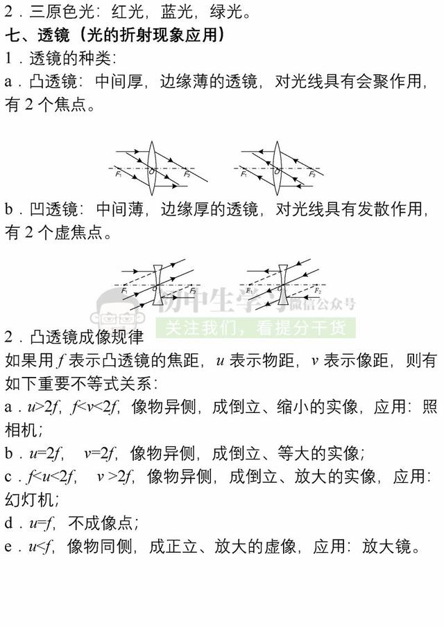 2019中考物理各章节重点知识总结 | 把这些背会就行了, 很有用！