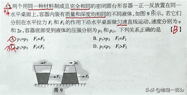 五道中考物理题突破力学第一大难点！让难题不再易错！