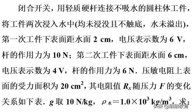 初中（中考）物理必须掌握的九大题型