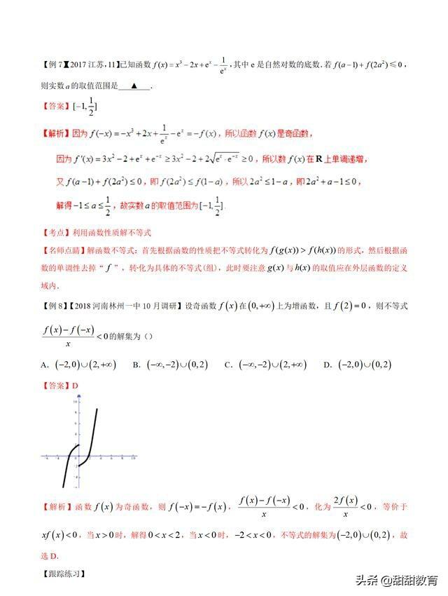 2019高考数学必出题，函数的单调性（附答案）