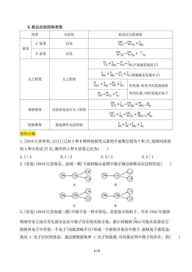 高中物理选修板块复习巩固，回归本源，精做精练