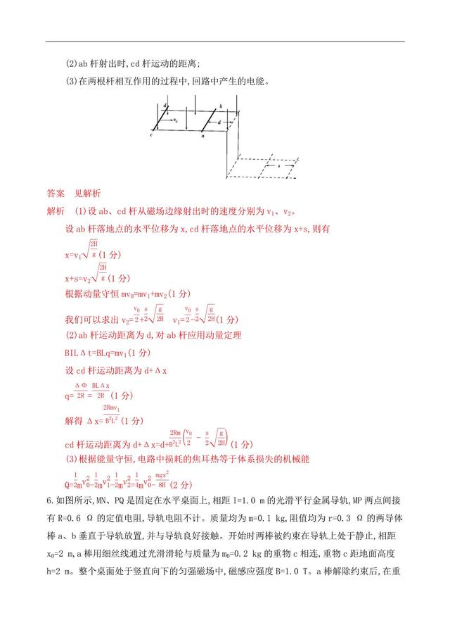 高考物理增分突破——电磁感应与动量观点综合问题