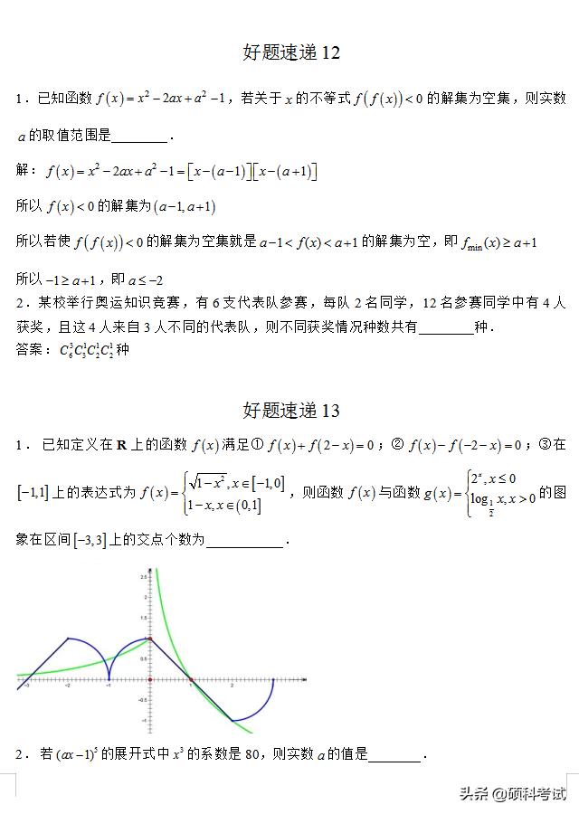 高考数学必考400道压轴题，拿分有妙招，冲击一本线，超有用！