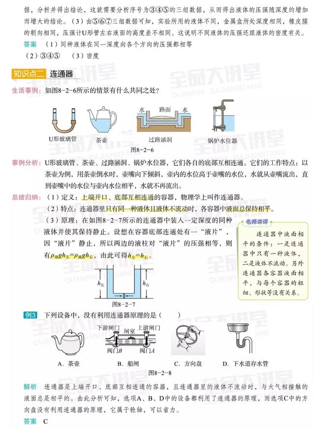 初中物理液体压强重难点讲解，家长：简单易懂，来之不易！