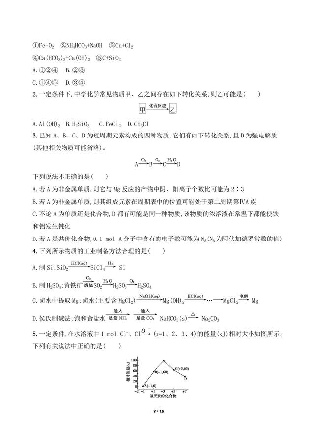 高中化学冲刺专练——多角度考查物质变化，看看成色如何？