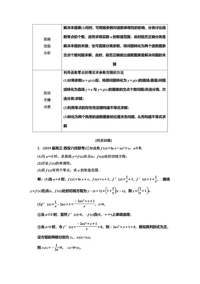 “导数与函数的零点问题”考法剖析，临门一脚的事！