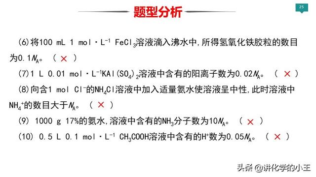 2019高考化学冲刺阶段重难点讲解——阿伏伽德罗常数的应用