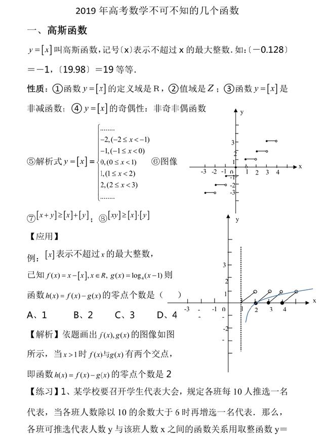 2019年高考数学不可不知的几类函数