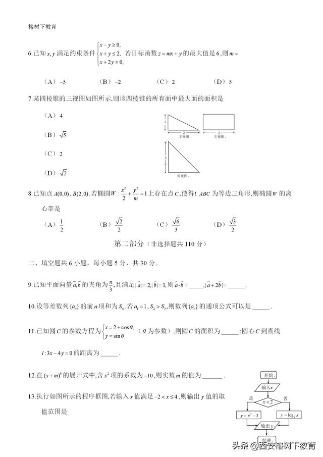 人大附中2019年高考5月理科数学试题及答案