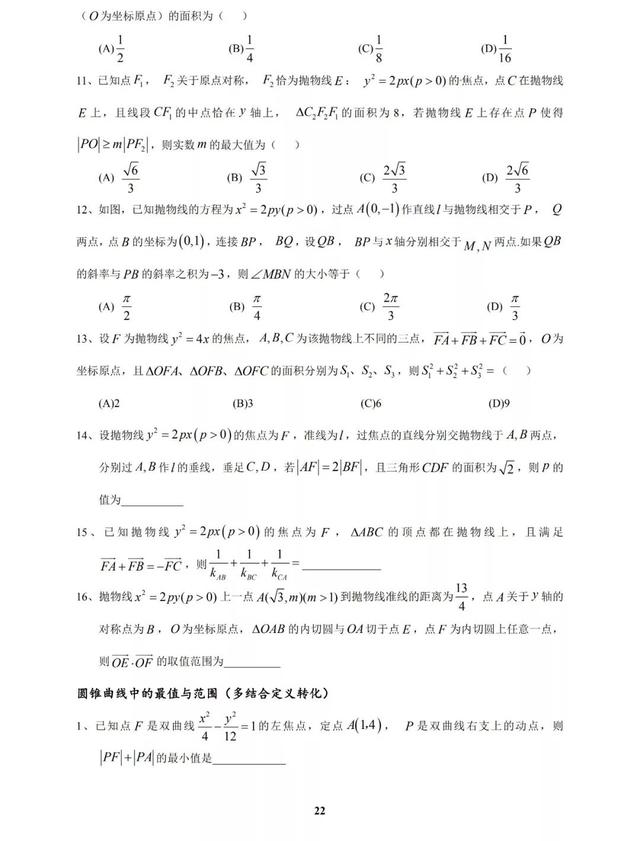 太经典了，圆锥曲线高考命题规律及常见题型归纳