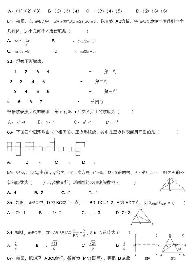 数学老师直言：100道中考易错题，都是必考点，务必牢固掌握！