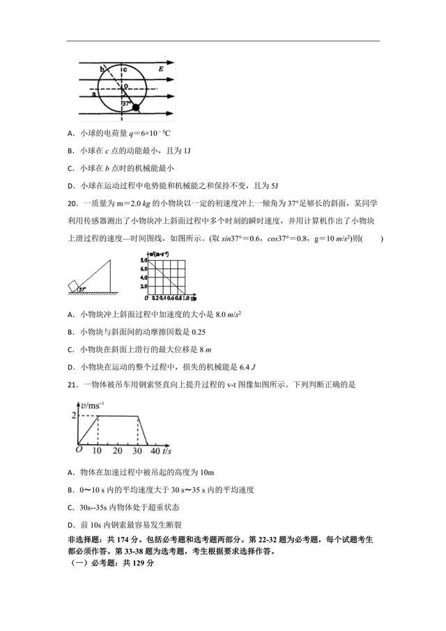 2019全国卷Ⅰ高考压轴卷  理科综合