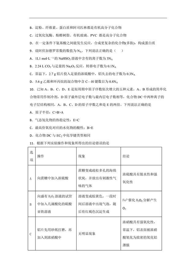 2019全国卷Ⅰ高考压轴卷  理科综合