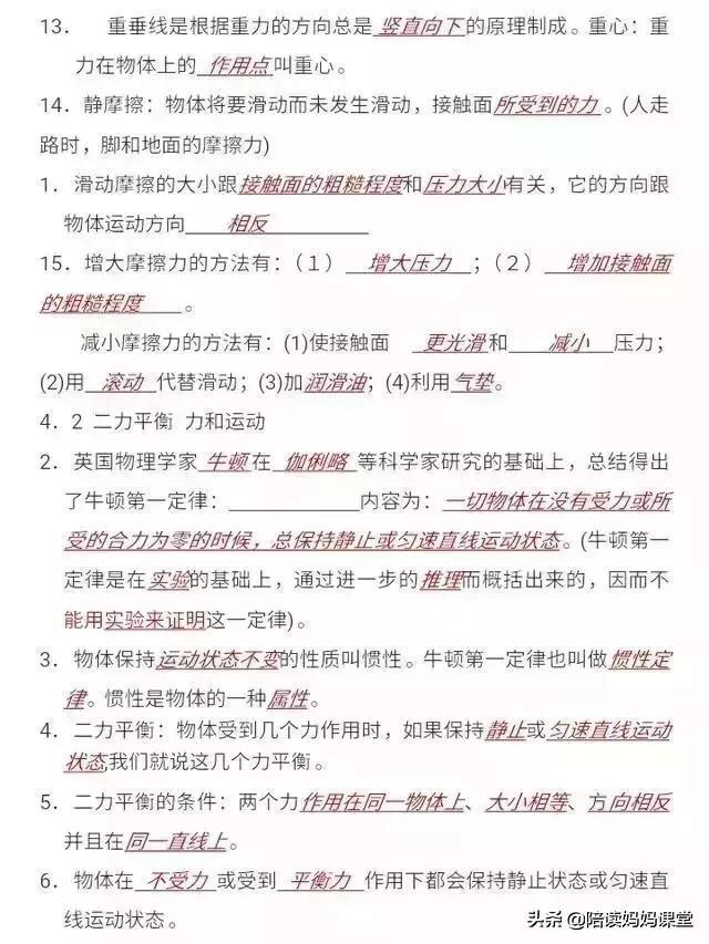 初中物理200道填空题 逢考必有 孩子啃透  次次考100分