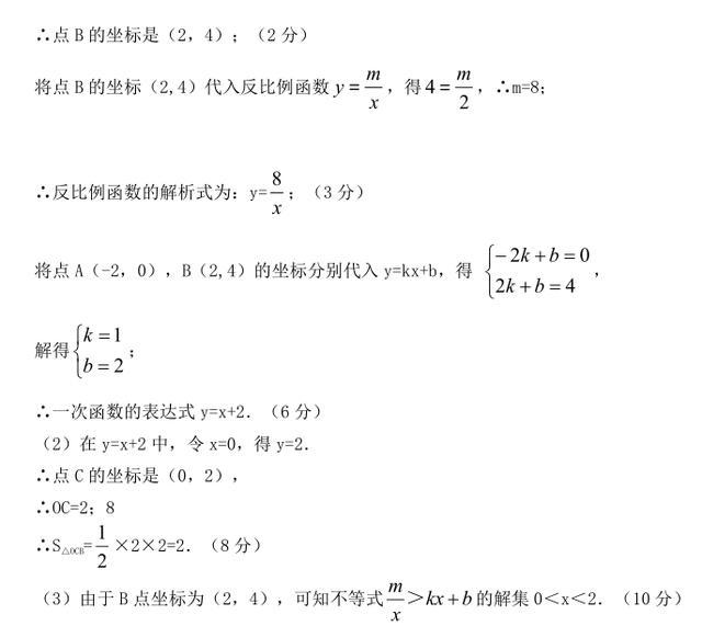 2019 年九年级第一次学业水平检测试卷（扫描版含答案）