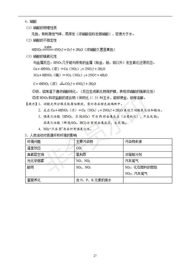 高中化学知识梳理（必修1、必修2、化学反应原理）