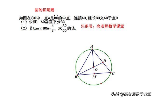 中考圆的证明题，第二问有难度，整理了两种方法，你学会了吗？