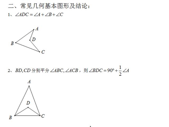 你不知道的初中数学代数、几何结论