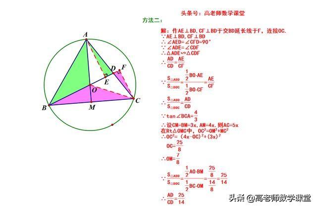 中考圆的证明题，第二问有难度，整理了两种方法，你学会了吗？