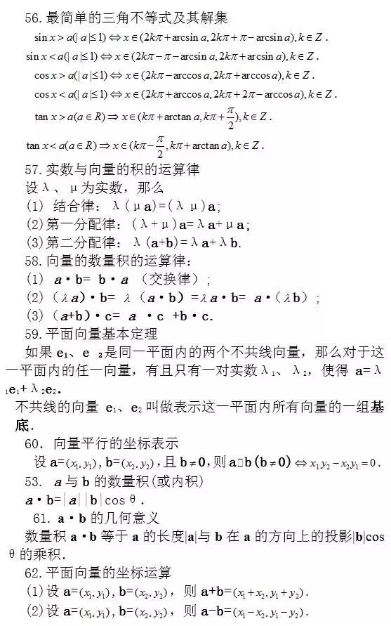 高中数学：常考结论203条，涵盖高中所有重点！