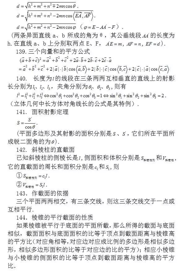 高中数学：常考结论203条，涵盖高中所有重点！