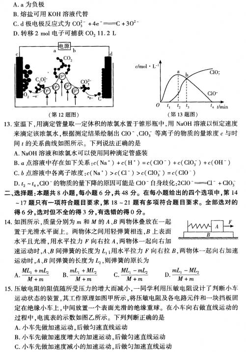 2019年豫科名校大联考B卷高三理科综合答案