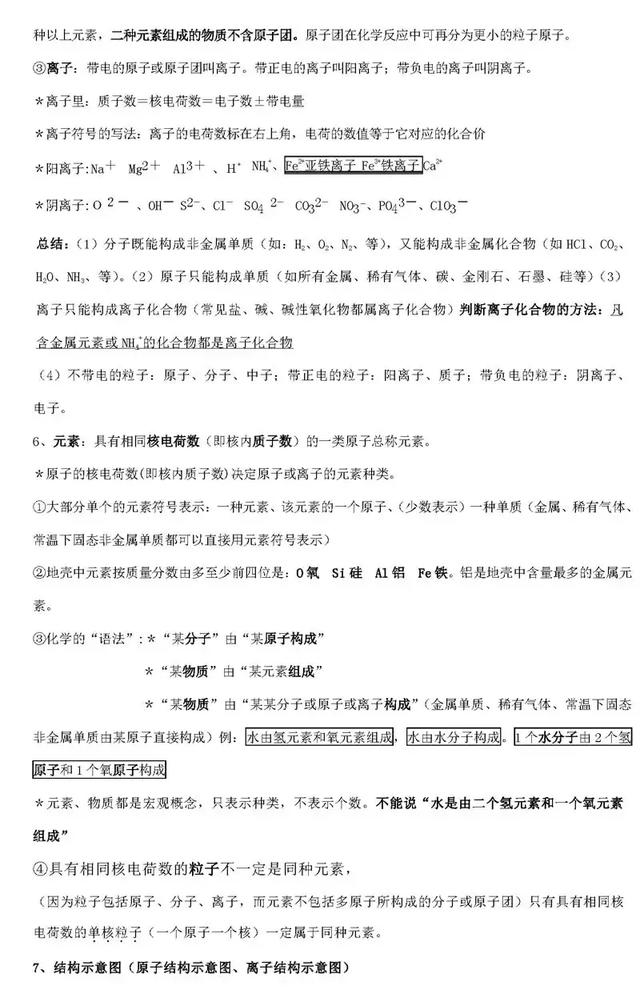 尖子生整理的化学笔记，老师要求全班同学都背下来