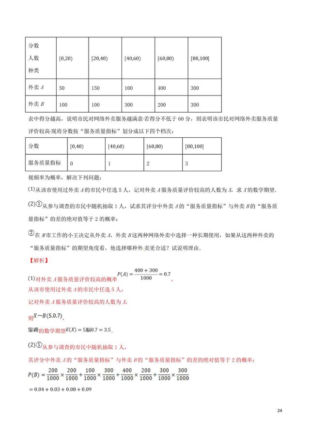 高中数学难点瓶颈突破之实际应用中的统计解答题