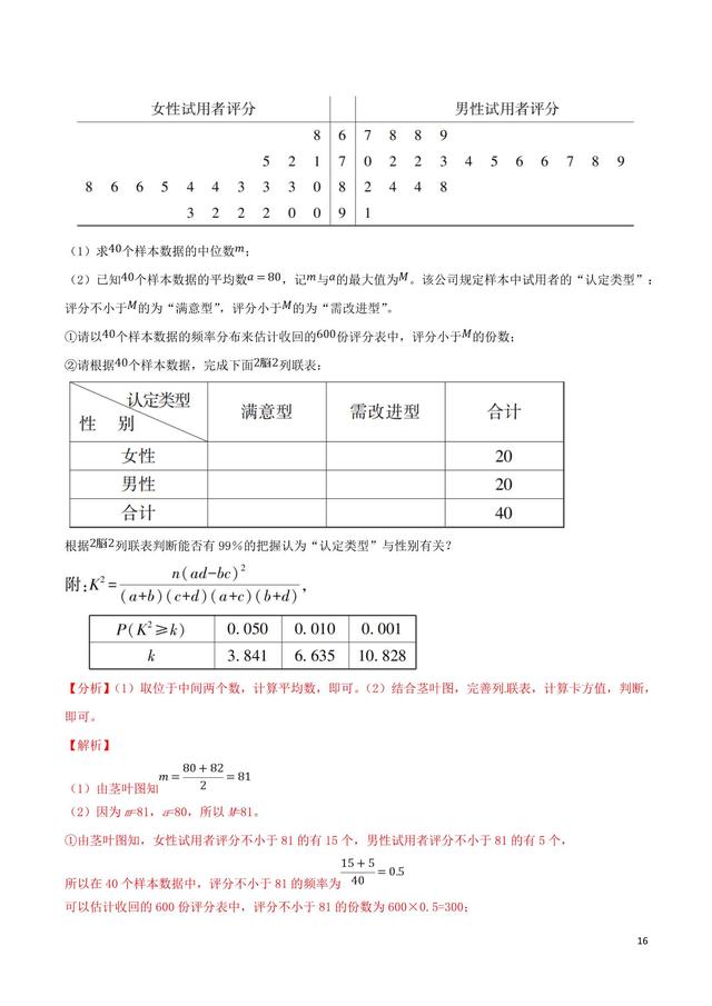 高中数学难点瓶颈突破之实际应用中的统计解答题