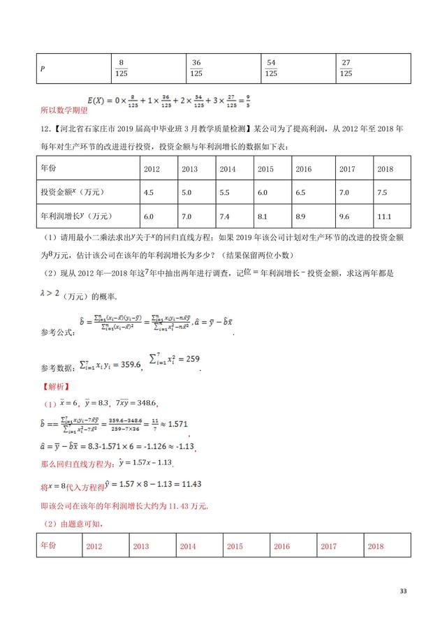 高中数学难点瓶颈突破之实际应用中的统计解答题