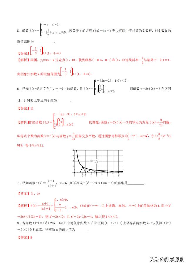 2019年高考数学压轴题之折线函数问题