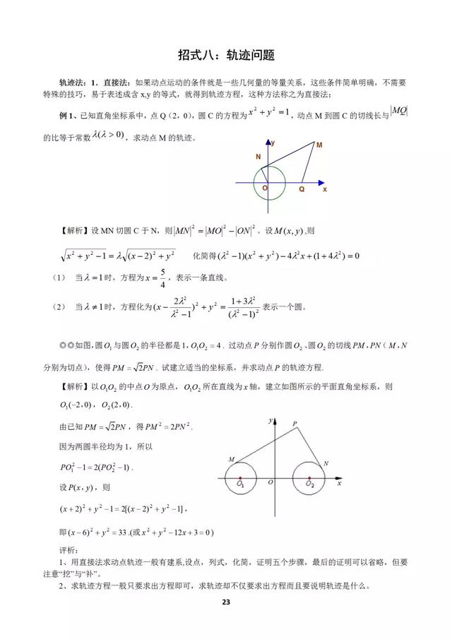 十个大招解决圆锥曲线问题