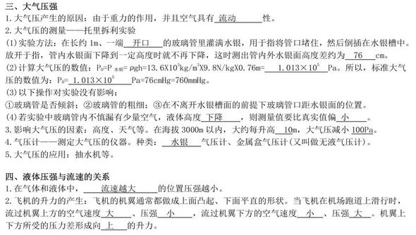 2019中考物理基础知识填空+图例合集！绝对是你见过最全的大纲