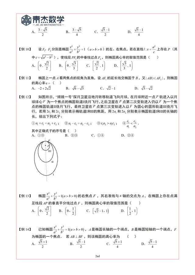 椭圆离心率26题专项训练