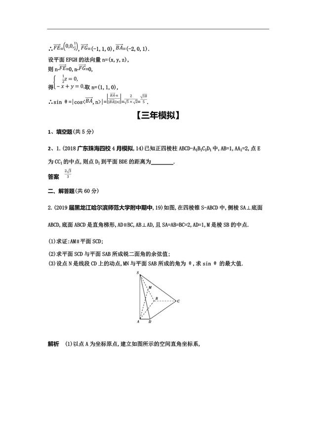 核心专题——空间向量在立体几何中的应用