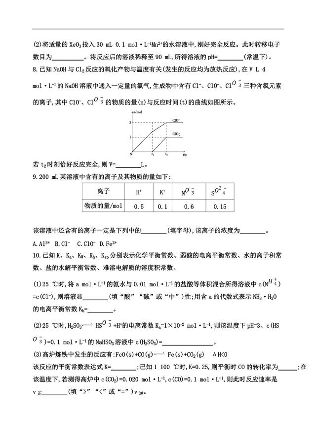 高考化学填空题逐空特训，不可错过的试金石