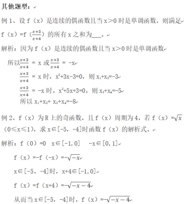 函数的奇偶性：常考的几种题型