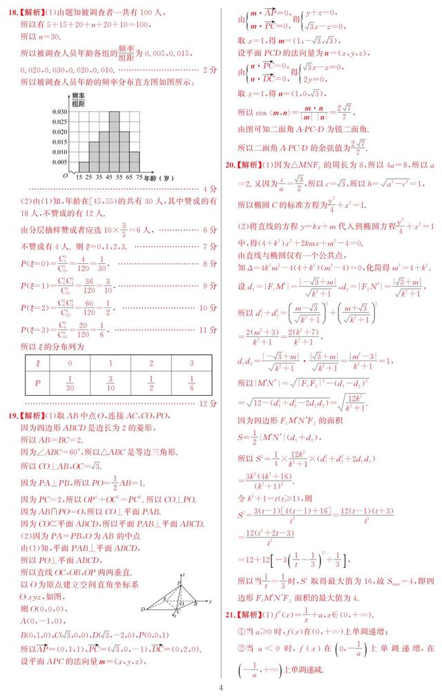 2019高考最后一卷 理科数学试题，对于猜押，参考下就好