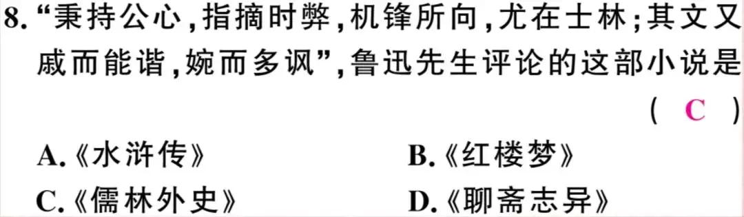 名著阅读 |《儒林外史》知识梳理+练习及答案