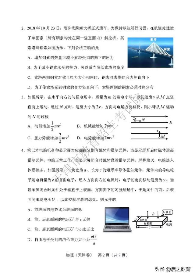 官方丨2019年天津市普通高考各科目试卷及参考答案权威发布