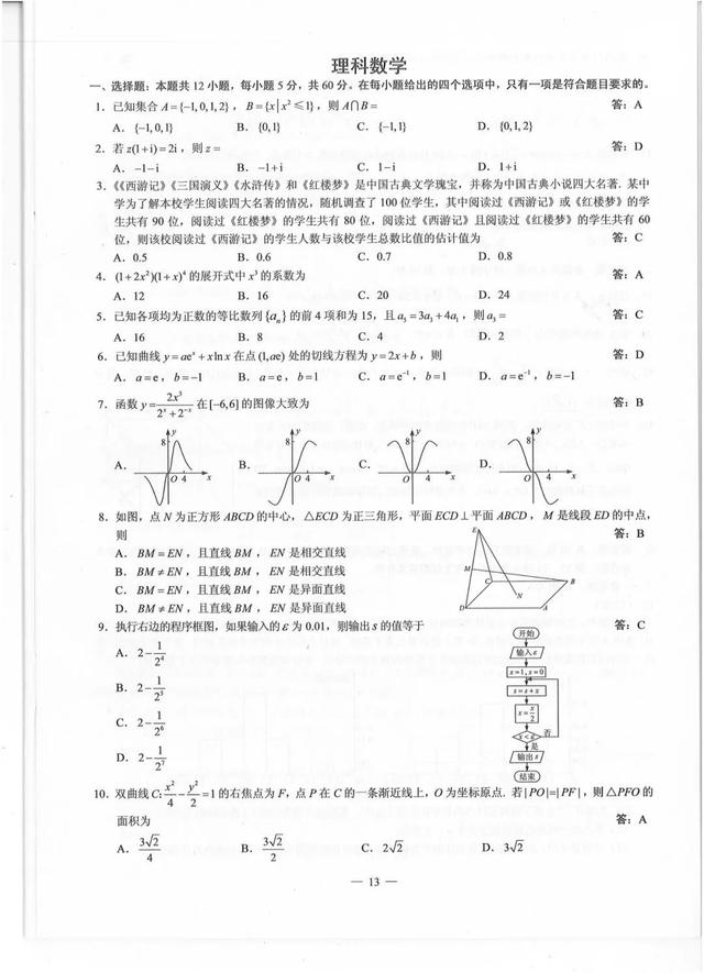 2019年贵州高考真题+答案来了！快转给考生和家长！（文理科汇总最全版）